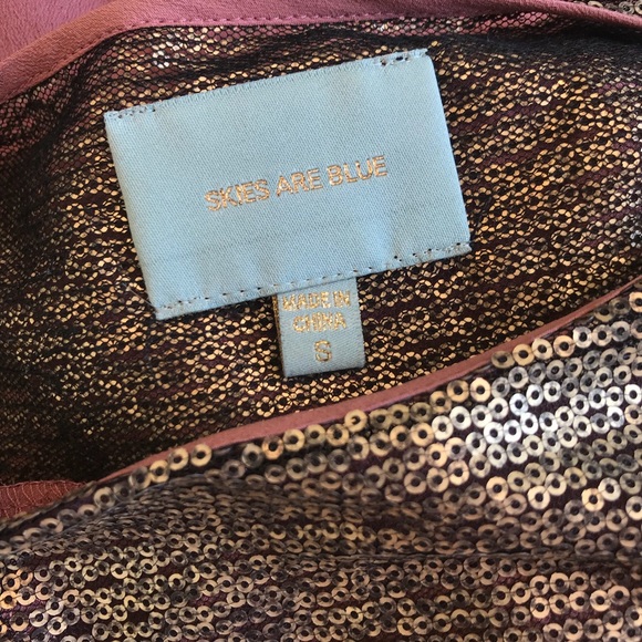 Stitch-Fix Skies Are Blue 100% Silk Sequin Blouse - Picture 7 of 8